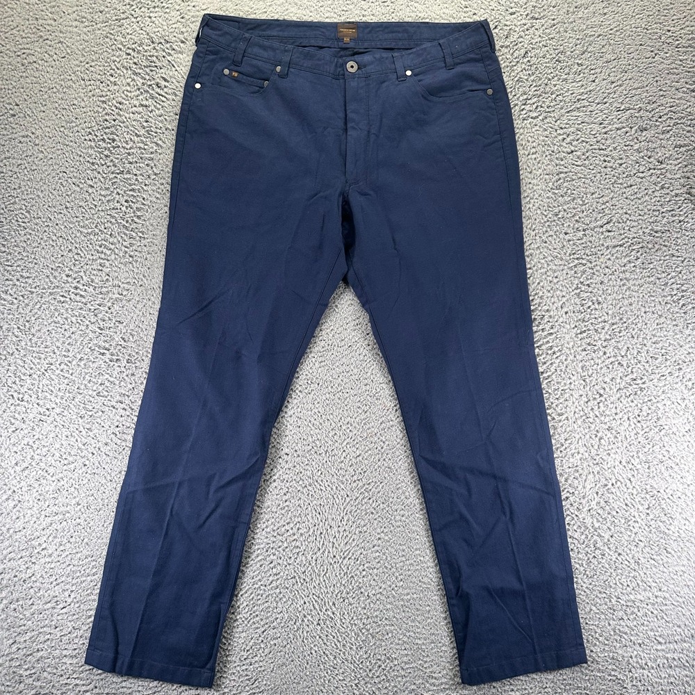 Thomas Dean Pant Mens 38x32 Blue Chino Straight Business Career‎ Office Preppy